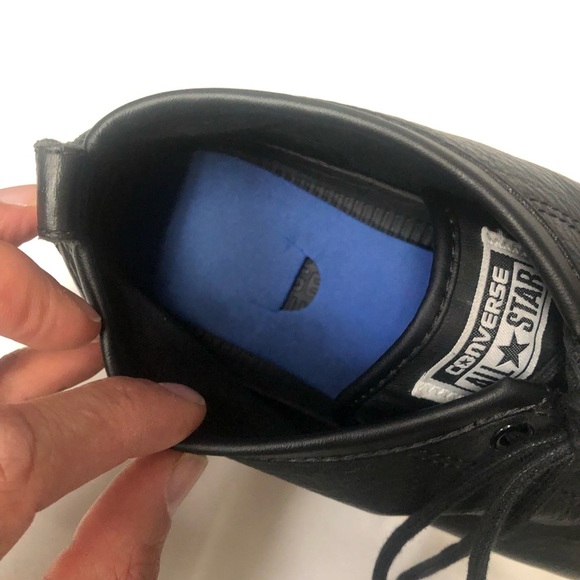 CONVERSE Black Street Textured Leather Low Top Sneaker like new Sz 13 pebbled - Picture 6 of 9